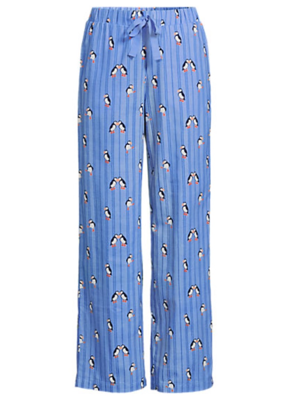 NEW Lands End Women’s Puffin Wide Leg Flannel Lounge Pajama Pants Medium 10 12
